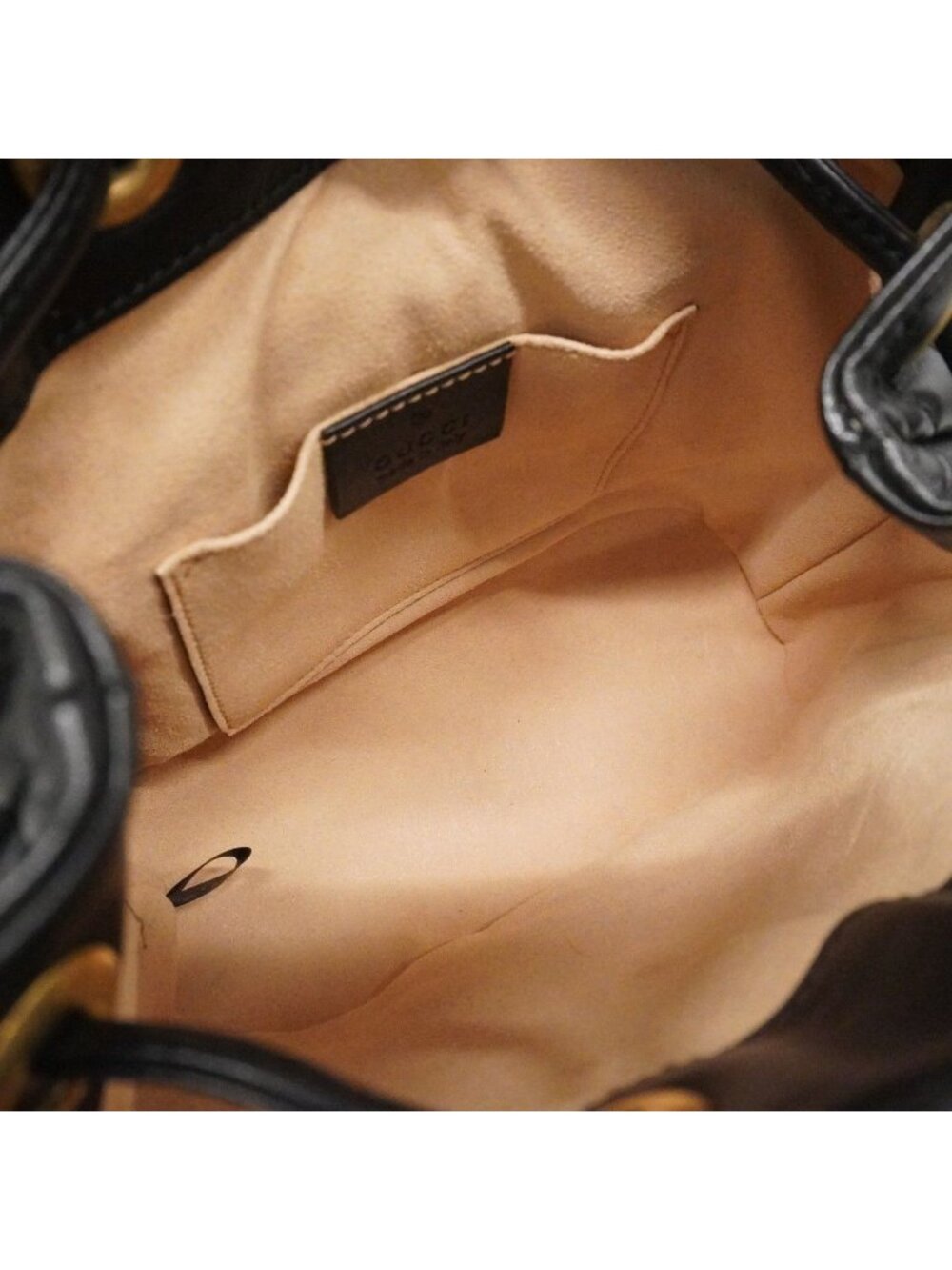 Gucci Backpack GG Marmont Leather Black Gold - Picture 4 of 10